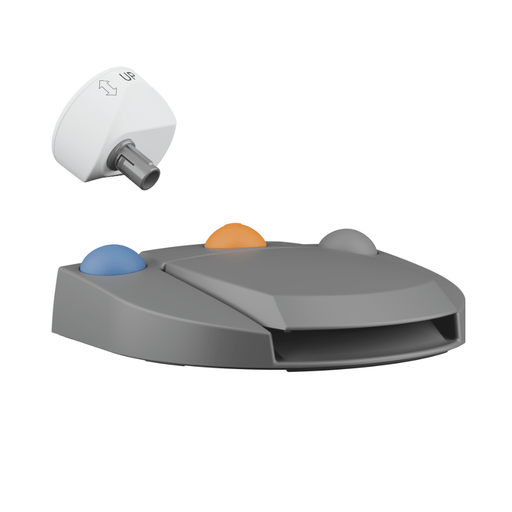 Pedal inalámbrico Bien Air con receptor Dongle USB para control de micromotores eléctricos.