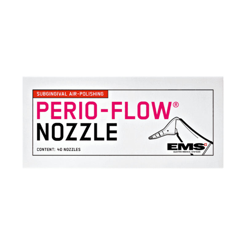Caja de 40 toberas Perio-Flow DT-476 de EMS con marcas profesionales para air-polishing subgingival con AIRFLOW