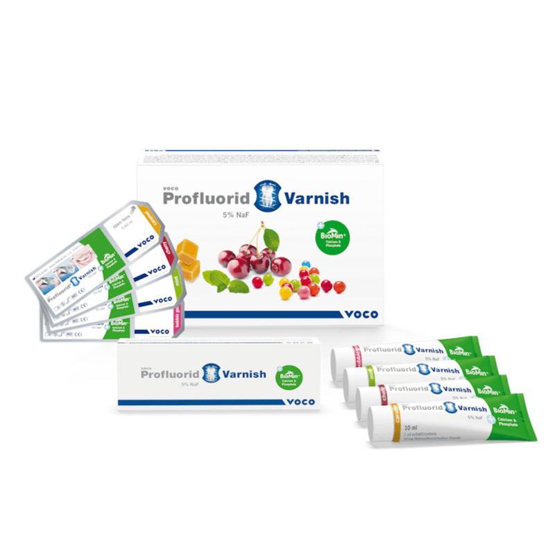 Barniz de flúor Profluorid Varnish + BioMin Voco