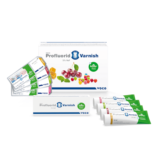Barniz de flúor Profluorid Varnish + BioMin Voco